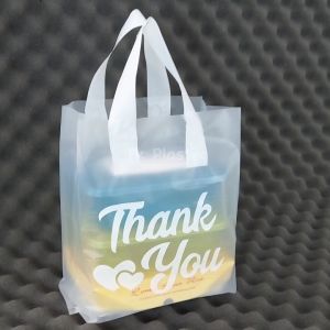 Soft Handle 20x30 Platik HD Dove Motif THANK YOU PUTIH isi 50 Kantong Bingkisan Snack / Tas Souvenir Ultah/Rice Bowl Thinwall