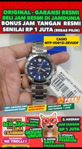 CASIO ORIGINAL - CASIO MTP-VD01D-2EVUDF - Enticer - MEN - Stainless - Silver Biru - Jam dunia JD18ST # Jam Tangan Pria Cowok Anti Air Digital Analog + CASIO MTP VD01D 2E MTP-VD01D VD 01 D MTPVD01 MTP-VD01 MTPVD01D MTP-01 MTP-VD01D-2E VD01 $ WR5 STS SD7