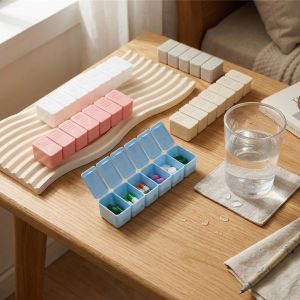 New Hot Mini Portable Travel Weekly 7 Days 7 Grid Pill Cases Box Organizer Container for Strip-shapedMedicine Vitamin Fish Oils
