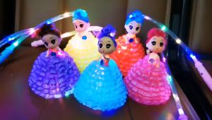 Mainan Anak Lampion DIY Princess Boneka Putri Gaun Lampu LED