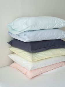 June Rain White Pure Color Dopaamine Cotton Pillowcase Single Skin-friendly Washed Cotton Bedding Accessories