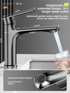 YALANDENG | Gun Gray Dual Temperature Faucet for Washbasin