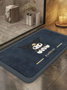 Kuromi Bathroom Mat Home Entrance Door Mat Absorbent Silicon Dendroid Bathroom Toilet Anti-Slip Mat Modern Simple Style