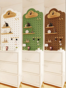 BEIQIVI | Customizable Wall Storage Rack Wooden Shelf Hook