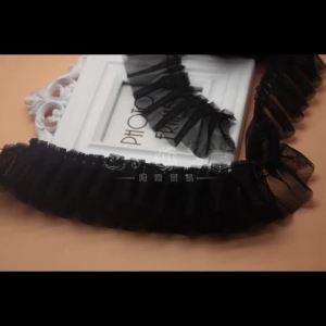 Stretch 5CM Wide Ruffled Lace Fabric Double Layer Pleated Ribbon Trim for Doll Clothes Costume Splicing & DIY Craft Decoration