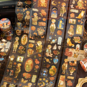 Star Language ฟิลเลอร์ เทปตกแต่งหนังสือบันทึก รูปตัวละคร ดอกกุหลาบ กระต่าย วัสดุตกแต่ง DIY สีสันสดใส ขนาดเล็ก สำหรับนักเรียน