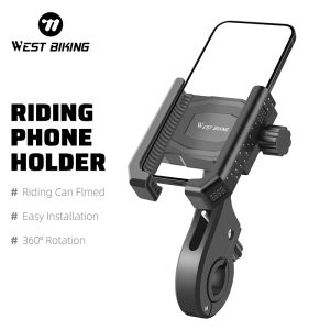 WEST BIKING Cycling Phone Holder Mount Adjustable Cellphone Mount Stable Road Bike Holder Motorcycle Phone Mount for 4.5-7.3 inch Mobile Phone