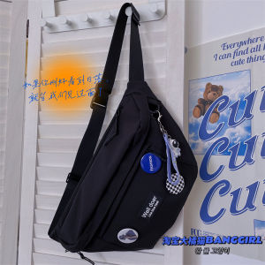 Japanese Style Ins Harajuku Style Fashion Brand Sports Chest Bag Mens South Korea All-Matching Work Clothes Crossbody Bag Womens Cycling Shoulder Bag Waist Bag