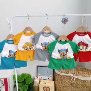 Bộ cộc tay thun lạnh Minky Mom in hình chó cứu hộ cho bé 7- 28 kg VTN-C04