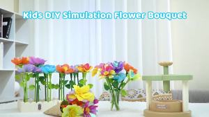 Fabric Flower Bouquets Toys DIY Craft Kits Toys for Kids Handmade Flowers Market Toy Girls Christmas Birthday Gift