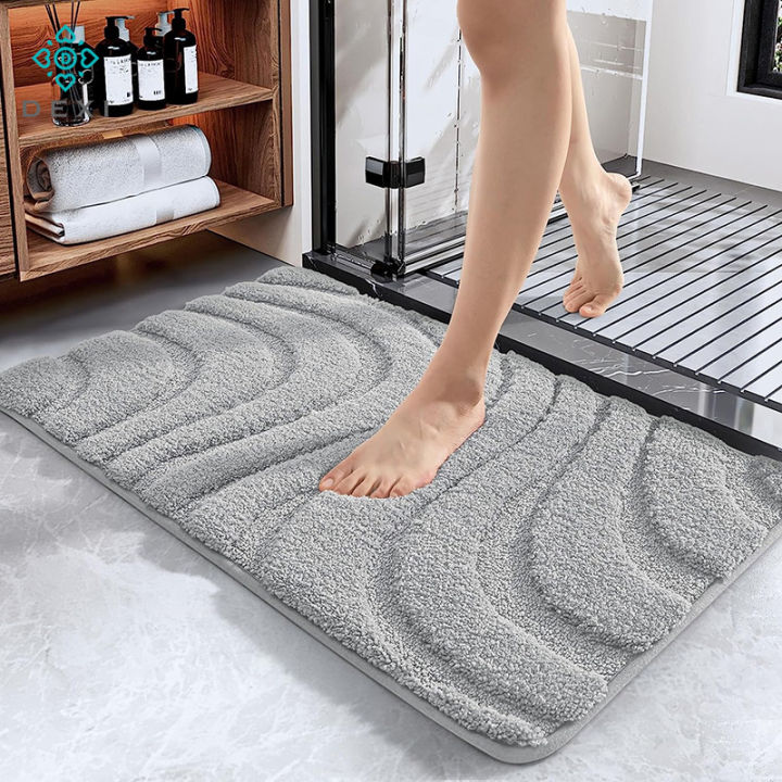 DEXI NonSlip Bathroom Rug Water Absorbent Bath Floor Mat Soft Fluffy