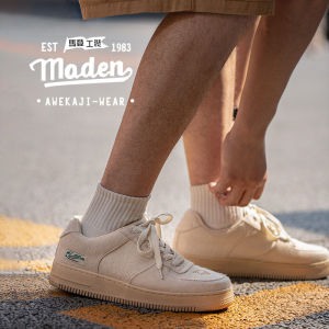 MADEN brand workwear style mens youth 2024 winter new campus student fashion linen embroidery board shoes mens shoes summer breathable Japanese retro versatile trendy shoes low top sports and leisure shoes