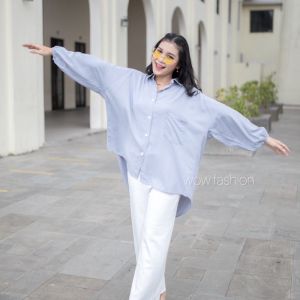 Kemeja Oversize Wanita / Kemaja JUMBO LD 130 / Kemeja Hijabers Korean /