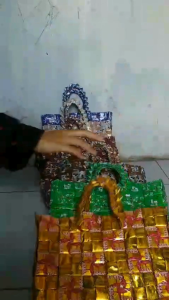 Tas souvenir anak daur ulng Bungkus pop Ice Anyaman Unik kerajinan Tas Belanja Sayuran Dan Buah