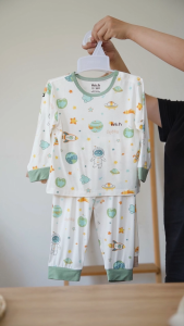 Bộ dài tay Space thương hiệu Arich vải sợi tre petit cho bé trai bé gái size 9 tháng - 6 tuổi