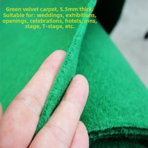 Thickened Green Flocking Carpet Purple Office Stage Event Gray Exhibition Red Velvet Surface Business Meeting Home Decor