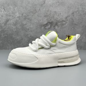 Mens Breathable Cloth Shoes Spring 2024 Fashion Casual Low-Top Thick Bottom Lightweight Increased Height White Sneakers
