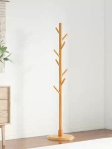 ราวไม้ ราวแขวนกระเป๋า แขวนหมวก ราวแขวนเสื้อผ้า ราวแขวนสูท ราวแขวนผ้า Coat Rack Nananatural เเข็งเเรง 90cm สะท้อน ราวเเขวน ประหยัดพื้นที่