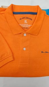 Alain Delon Polo เสื้อโปโล สีพื้น ผู้ชาย ไม่มีกระเป๋า รุ่น SSK018-1
