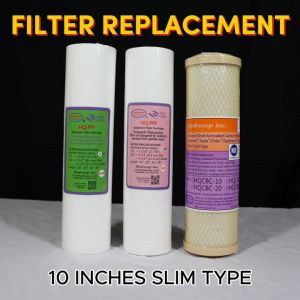 Water Filter 3 Stages 10" Slim Type Basic Filter Replacement