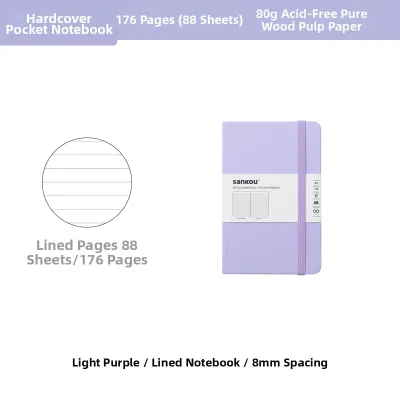 Portable A6 Small Notebook Journal Pocket Size Work Diary Blank Horizontal Grid Pages Premium Leather Cover Customizable