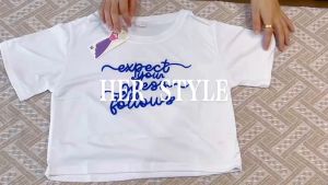 3 หุ้นเสื้อยืดแขนสั้นปักตัวอักษรผู้หญิ เวอร์ชั่นเกาหลี น่ารักๆๆ พร้อมส่วนตัวชั่นเครื่องน้ำ มีลักษณะเสื้อยืดที่นอนภาพิเศษ