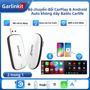 Bộ Chuyển Đổi Không Dây Carlinkit X1CA/X2CA 2 Trong 1 Hỗ Trợ CarPlay Và Android Auto Với Hộp Phát Trực Tuyến Baidu CarLife Cắm Là Chạy WiFi 2.4 & 5 GHz