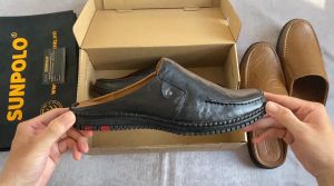 Giày sục nam da bò SUNPOLO SPO010