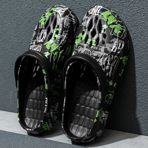 Plus Size Men Size 49 Slippers Summer Breathable Closed Toe Hole Shoes 48 Beach Slippers Cut Out Sandals Men 47 Widened