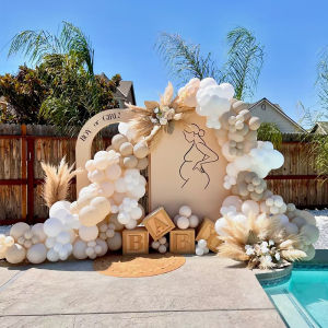 112/160pcs Pastel Balloon Garland Kit Sand Brown White Balloons Baby Shower Boy or Girl Gender Reveal Birthday Party Decoration