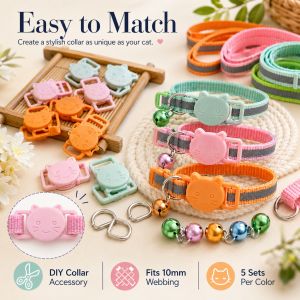 Mini Cat Face Plastic Snap Buckle 10mm Colorful Quick Release Clasp for Cat Collars Pet Collar Buckle Accessories