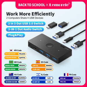 Lemorele 2 IN 5 OUT USB Switch USB 3.0 Switcher For Windows Laptop PC Keyboard Mouse Printer 2 PCs Sharing 3 Devices USB Switch