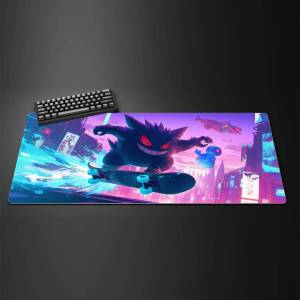 Bandai | Pokemon Pikachu Gengar Anime Mouse Pad Large Rubber Desk Mat With 2MM Lock Edge