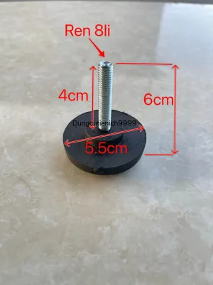 (4 cái) Đế cao su chân võng bản to 5.5cm ốc cao su chân ghế 8li 10li