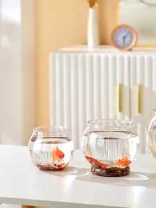 Rubvrenti Desktop Plastic Fish Tank Plastic Aquarium Household Hydroponic Plant Unbreakable Goldfish Tank