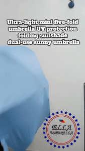 (ELLA SHOP) 5 folds manual mini umbrella with UPF50+ UV sun/rain protect windproof