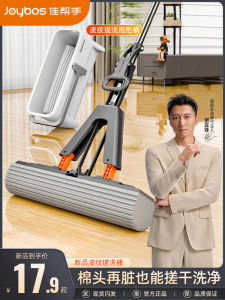 Water Absorbent Sponge Mop with Bucket Household New 2025 Hand Free Wash Glue Cotton Mop Cloth Stainless Steel Pole Bathroom