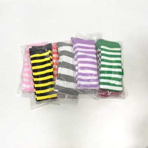 Thigh High Stockings Womens Striped Ladies Girls Black White Pink Long Over Above Knee Socks Femboy Cosplay Lolita Harajuku Y2k