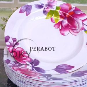 12 PCS PIRING MAKAN MAWAR VIOLET TERMEWAH SEMI MELAMIN MEISHYING TERLARIS