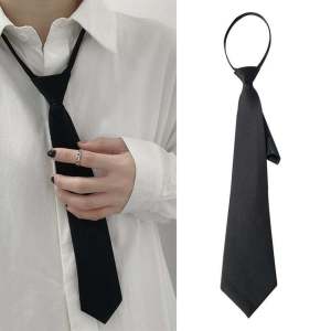 C.three Korean Version Preppy Style Tie Versatile Student Zipper Accessory Arrow Shaped Lazy Tie Women