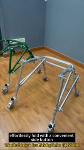 Esco Child Reverse Walker for Children Height 100cm-120cm Green Frame with Wheels Hand Grips Special Design for Safe Walking Reverse Use Energy Efficiency Natural Movement Balance Opportunity