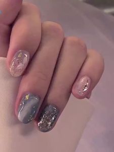 24Pcs Square Short Coverage Press On Nails Halloween Funny Fake Nails Cute Briquette Reusable False Nail Star Wear Nails
