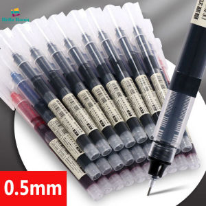 3Pcs 0.5mm Full Tube Large-capacity Straight Liquid Pen Black Red Blue Ink Quick-drying Pens Office School Supplies