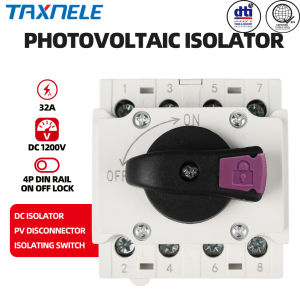 TAXNELE DC 1500V 32A Solar Isolator Switch Flame Retardant Solar Circuit Breaker Photovoltaic DC Switch Isolator