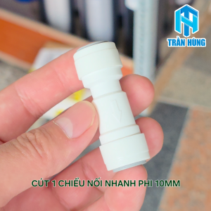 Cút 1 Chiều Nối Nhanh 2 Đầu Phi 10mm - Van 1 Chiều 2 Đầu Ống 10 - Linh Kiện Lọc Nước