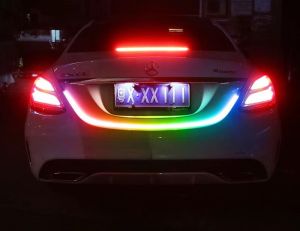 47" CAR BOOT RUNNING LED STRIP Rainbow Ice Blue Daytime Light Brake Signal Back Rear Trunk Bonnet Tail Lamp Lampu DRL Kereta 汽车日行灯车尾箱跑马流水灯