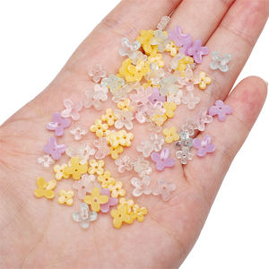 ลูกปัดดอกไม้สี่กลีบเรซิ่นมม. 5/7สำหรับสร้อยข้อมือทำมือสร้อยข้อมือสร้อยคอต่างหูพวงกุญแจอุปกรณ์การทำเครื่องประดับหัตถกรรม DIY