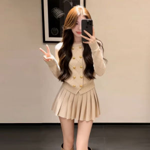 SENWA | Luxurious Rich Girl Style Sweater Dress Short Skirt Set