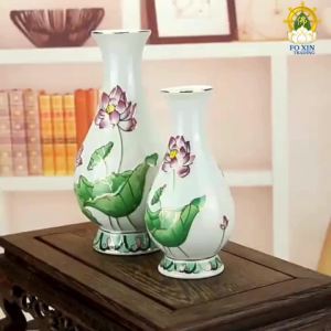 Embossed Lotus Ceramic Vase Praying Vase