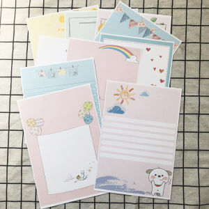 Creative Hand-Drawn Korean Japanese Cute Romantic Colorful Love Letter Paper Cartoon Style Communication Card Stationery